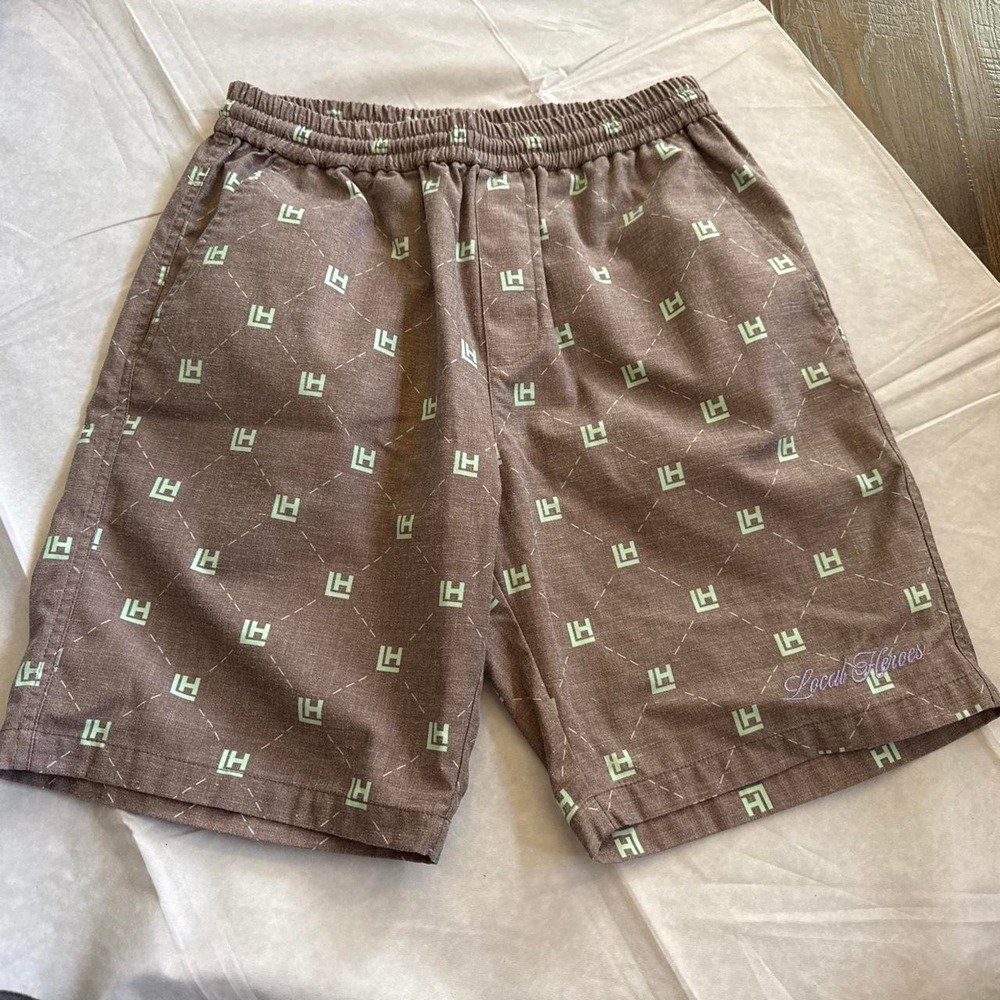 Local Heroes LH Monogram Brown Shorts Style AW22P0024 Size M - Picture 1 of 8